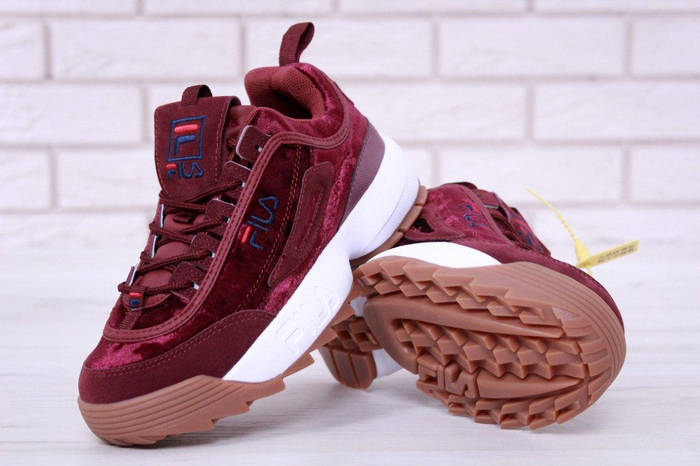 Женские кроссовки Fila Disruptor 2 Velvet Burgundy (фила дисраптор 2 ...
