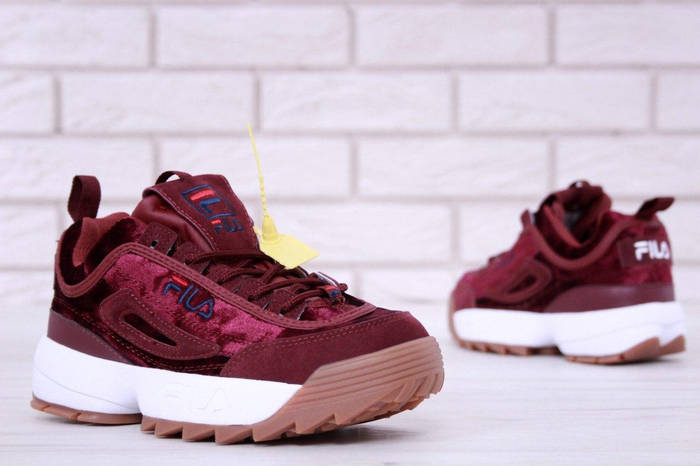 Женские кроссовки Fila Disruptor 2 Velvet Burgundy (фила дисраптор 2 ...