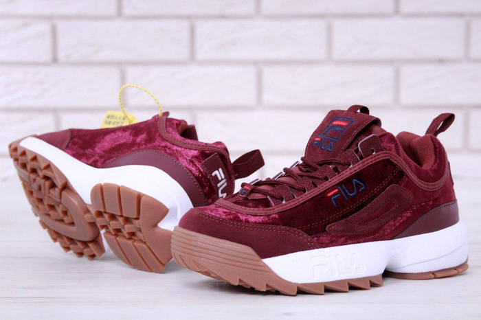 Женские кроссовки Fila Disruptor 2 Velvet Burgundy (фила дисраптор 2 ...