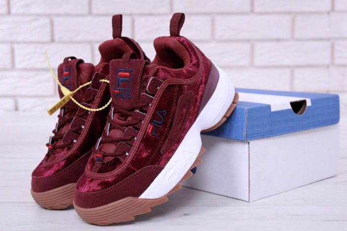 Женские кроссовки Fila Disruptor 2 Velvet Burgundy (фила дисраптор 2 ...