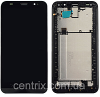Дисплей (экран) для Asus ZenFone 2 (ZE551ML) + тачскрин, цвет черный, с передней панелью