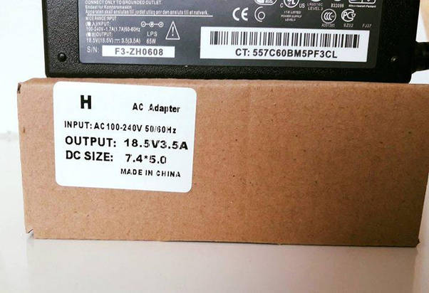 Блок живлення HP 18.5v 3.5a 65 W штекер 7.4 на 5.0 (ОРІГИНАЛ) Зарядка для Ноутбука, фото 2