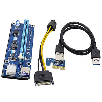Адаптер Riser Card VER006C PCI-E extender 60 см USB 3.0
