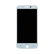 Дисплей (екран) для Motorola XT1650/1650-03 Moto Z + тачскрін, білий, оригінал