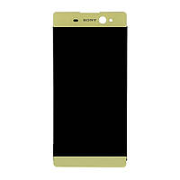 Дисплей (экран) для Sony F3111 Xperia XA/F3112/F3113/F3115/F3116 + тачскрин, золотистый, Lime Gold, оригинал