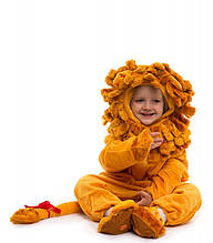 Комбінезон Левеня - малюк 0.5-2.5 років піжамка тепла для діток маскарадна помаранчевий колір