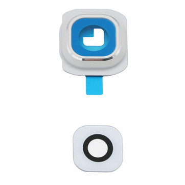 Скло камери Samsung G925F Galaxy S6 Edge, з рамкою білого кольору