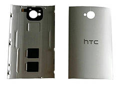 Задня кришка для HTC 802w One M7 Dual Sim, срібляста