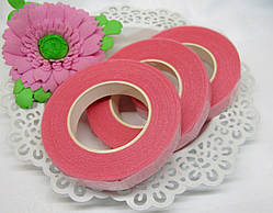 Тейп стрічка рожева (флористична стрічка) 12 мм — 27 метрів