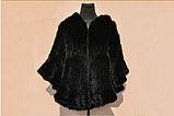 Великий розмір. Норкова жилетка, шаль кажан, пончо жилети з норки чорна, фото 6