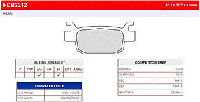 FDB2212EF Колодки Ferodo для мотоцикла для HONDA Forza NSS 250-300/HONDA Silver Wing/HONDA SH