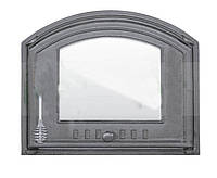Дверки чавунні Halmat 410X485 DCHS4 зі склом. Дверцята для печі та барбекю, фото 1