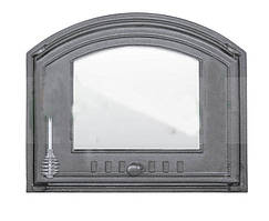 Дверцята чавунні Halmat 410X485 DCHS4 зі склом. Дверцята для печі та барбекю