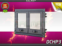 Дверки чугунные Halmat DCHP3 675X480 со стеклом. Дверцы для печи и барбекю