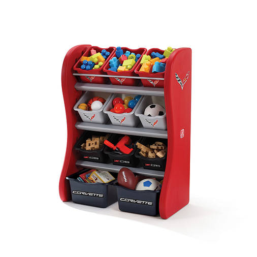Органайзер з різнокольоровими ящиками "CORVETTE ROOM ORGANIZER", 89х67х36см, червоний/чорний, фото 2