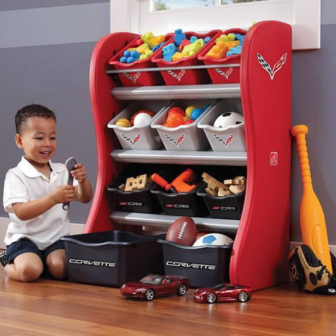Органайзер з різнокольоровими ящиками "CORVETTE ROOM ORGANIZER", 89х67х36см, червоний/чорний, фото 3