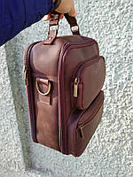 Мужская кожаная сумка через плечо, ручной работы. Светло-коричневый цвет.