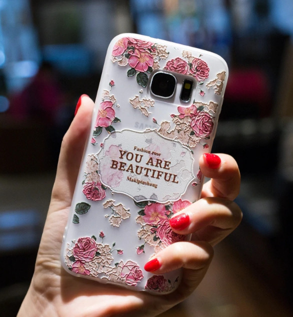 Силіконовий чохол з 3D квіти для Samsung Galaxy J7/J710 (2016)