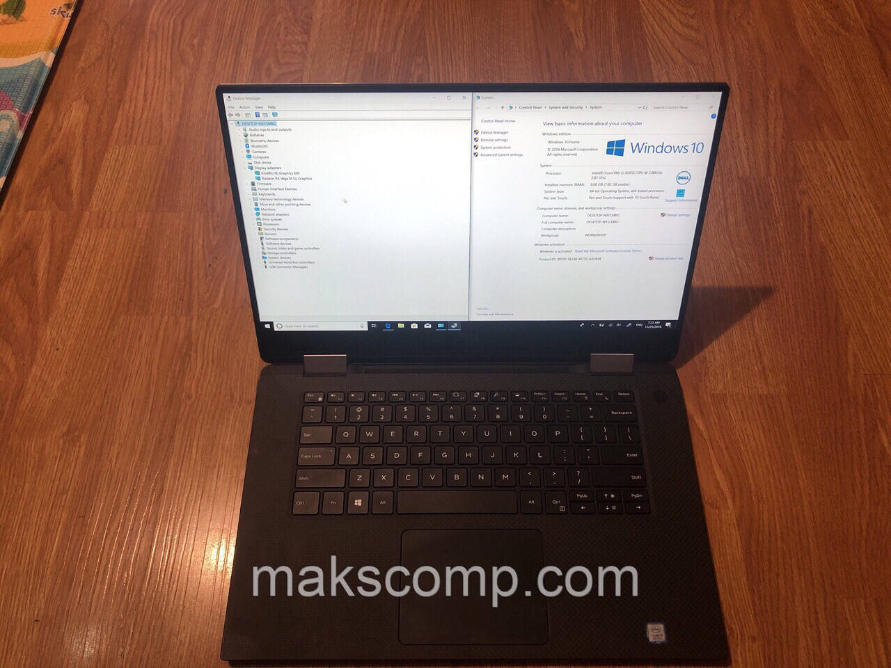 DELL XPS 9575 15'6 touch x360, i5-8305G, 8Gb DDR4, 4Gb Radeon RX Vega 256gb m2 SSD