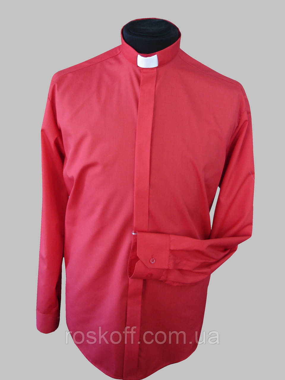 Сорочка для священників червоного кольору з довгим рукавом
