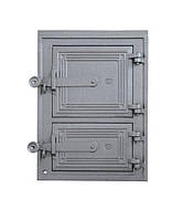 Дверки чугунные Halmat DPK2W 392X293 со стеклом. Дверцы для печи и барбекю