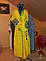 Плаття жіноче з вишивкою "Княжне" довге. Колір жовтий, матеріал домоткана тканина, крій рукава "бохо", фото 3