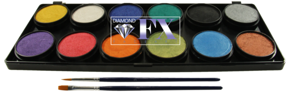 Палітра аквагрим Diamond FX металік 12 кольорів по 10 g