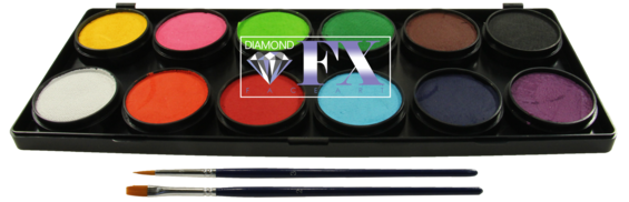 Палітра аквагрим Diamond FX основні 12 кольорів по 10 g.