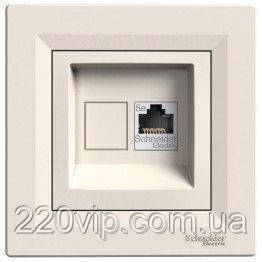 Розетка комп'ютерна RJ45 cat6 UTP Schneider Electric Asfora Слонова кістка EPH4700123