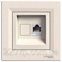 Розетка комп'ютерна RJ45 cat6 UTP Schneider Electric Asfora Слонова кістка EPH4700123