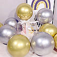 Повітряні кулі bubble баблс хром серебро18" 45 см, фото 7