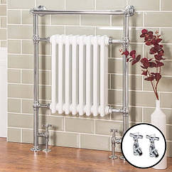 Підлогова сушарка для рушників в ретро стилі Burlington Trafalgar 950x642 R1 CHR