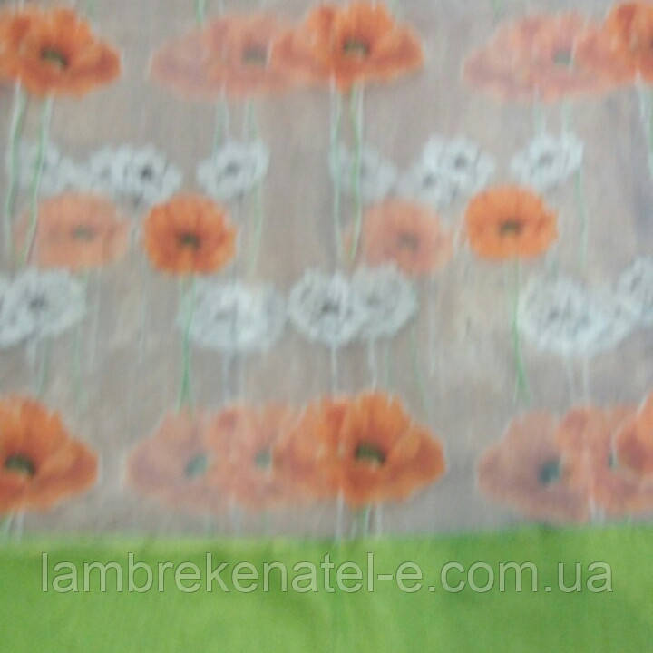 Штори на кухню тюль із маками, фото 1