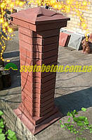 Крышка колпак на столб забора бетонная, шляпка 450х450, плита накрытие парапета колонны из бетона.