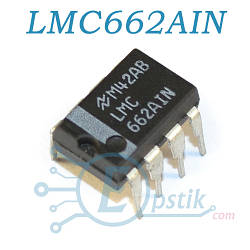 LMC662AIN, двоканальний операційний підсилювач, DIP8