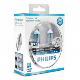 Лампа автомобільна Н4 PHILIPS White Vision комплект