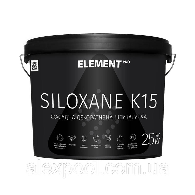 ELEMENT PRO SILOXANE K15 25 кг Біла Фасадна декоративна штукатурка
