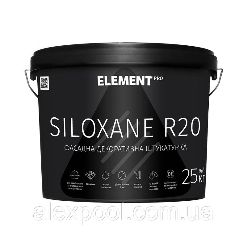 ELEMENT PRO SILOXANE R20 25 кг Біла Фасадна декоративна штукатурка