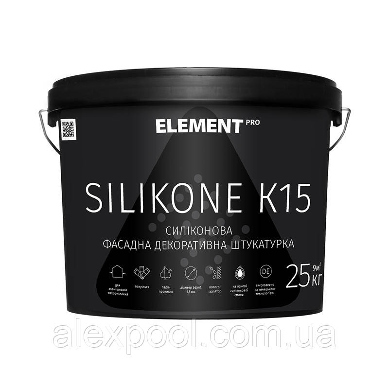 ELEMENT PRO SILIKONE K15 Зерниста 25 кг Фасадна декоративна штукатурка