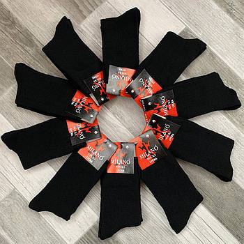 Шкарпетки чоловічі махрові бавовна Milano Socks, 41-45 розмір, чорні, 001М-017
