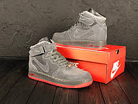 Мужские Зимние Кроссовки Nike Air Force 1 07 Mid Серые