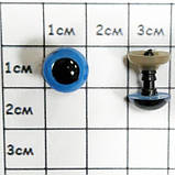 Оченята на гвинті з заглушкою блакитні 8 мм (Фурнітура для ляльок), фото 2