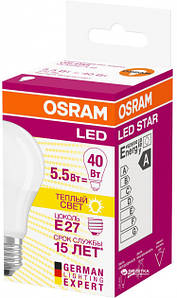 Лампа LED Osram CL A LS 40 5,5 W/827 230V FR E27