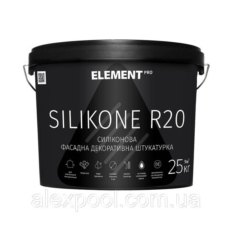 ELEMENT PRO SILIKONE R20 Дубова кора 25 кг Фасадна декоративна штукатурка