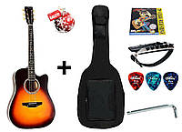 Гітара акустична Trembita Leotone L-03 SB (чохол, медіатор, каподастр, струна, ключ)