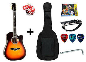 Гітара акустична Trembita Leotone L-03 SB (чохол, медіатор, каподастр, струна, ключ)