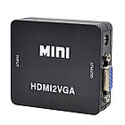 Конвертер адаптер перехідник HDMI VGA відео з аудіо 1080P + Audio 3.5, фото 2