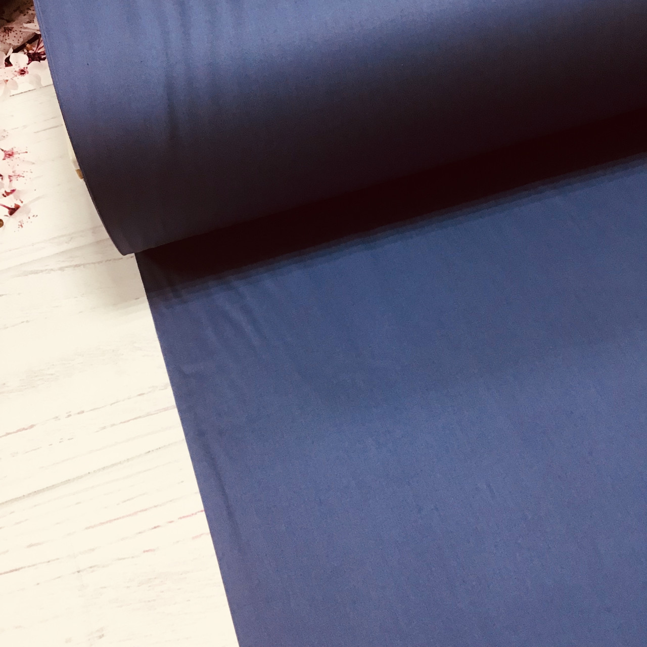 ВІДРЕЗ (0,8*2,4) Сатин джинсового кольору для постільної білизни, мерсеризований (ТУРЦІЯ шир. 2,4 м) (SAT-N-0065), фото 1