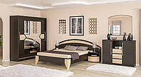 Комплект сучасних модульних меблів в спальню з шафою купе комодом ліжком тумбами та дзеркалом спальний гарнітур Аляска