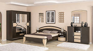 Комплект сучасних модульних меблів в спальню з шафою купе комодом ліжком тумбами та дзеркалом спальний гарнітур Аляска